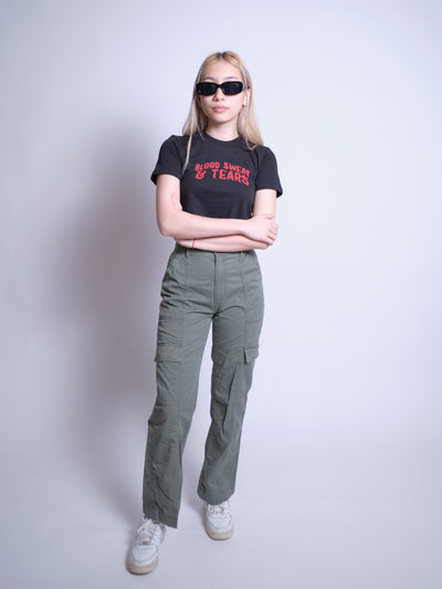 Blood Sweat & Tears Crop Tee - Black