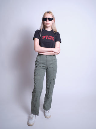 Blood Sweat & Tears Crop Tee - Black