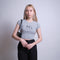 Initials Crop Tee - SG - Heather Grey
