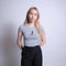 Initials Crop Tee - J - Heather Grey