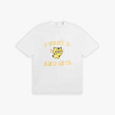 I Want A Kind Oppa OVERSIZED TEE - OFF WHITE