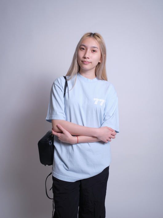 777 Angel OVERSIZED TEE - Light Blue