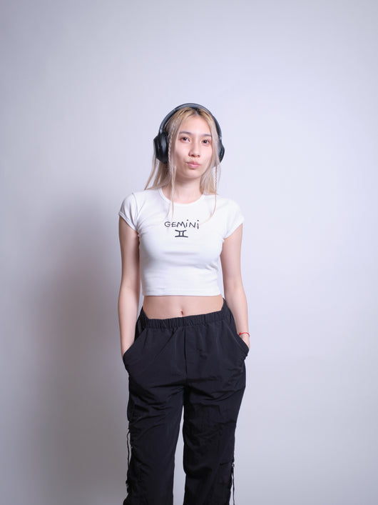 Gemini Baby Tee - White