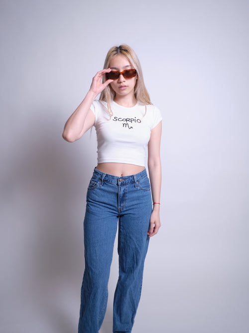 Scorpio Baby Tee - White