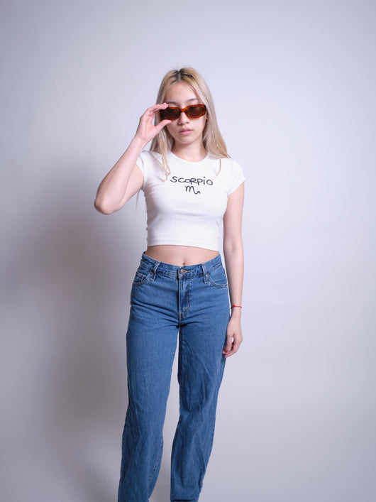 Scorpio Baby Tee - White