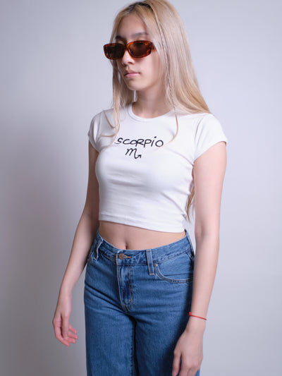 Scorpio Baby Tee - White