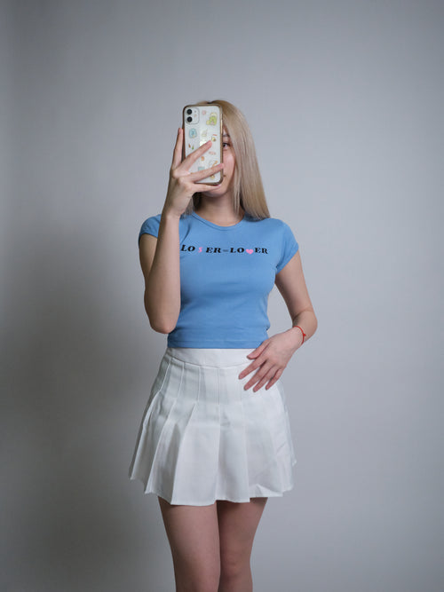 LOSER LOVER Baby Tee - Light Blue