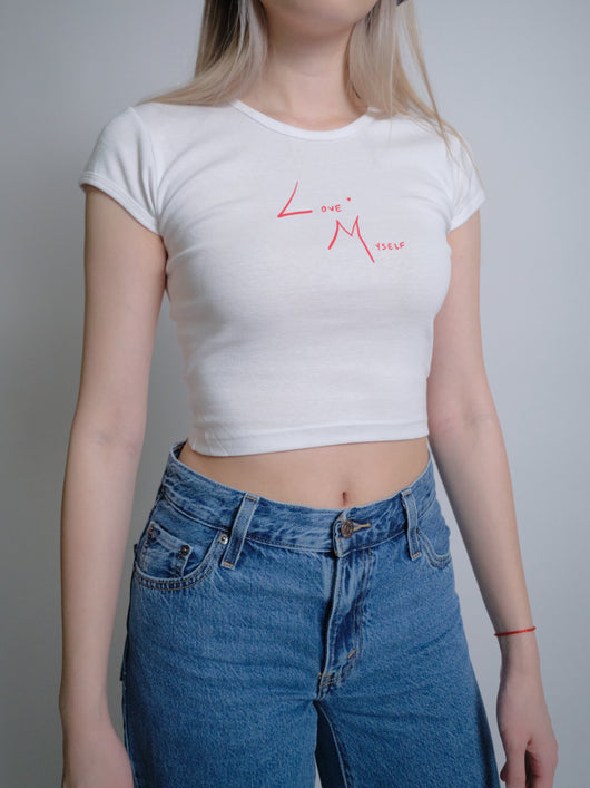 Love Myself Baby Tee - White