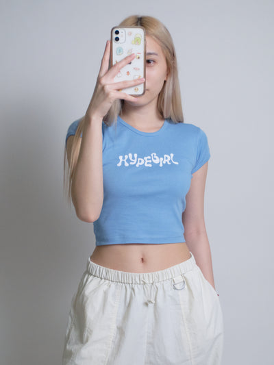 HypeGirl Crop Tee - Light Blue