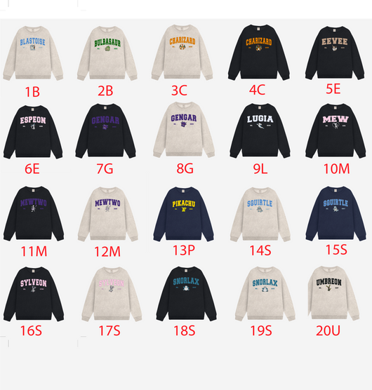 PocketMons College Embroidery Sweatshirt