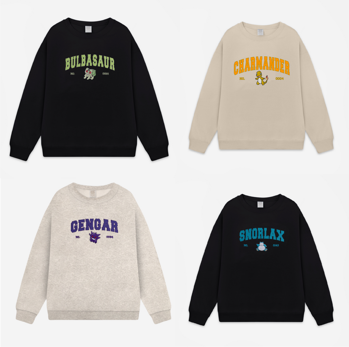 Custom Pocket Monsters College Embroidery Sweatshirt