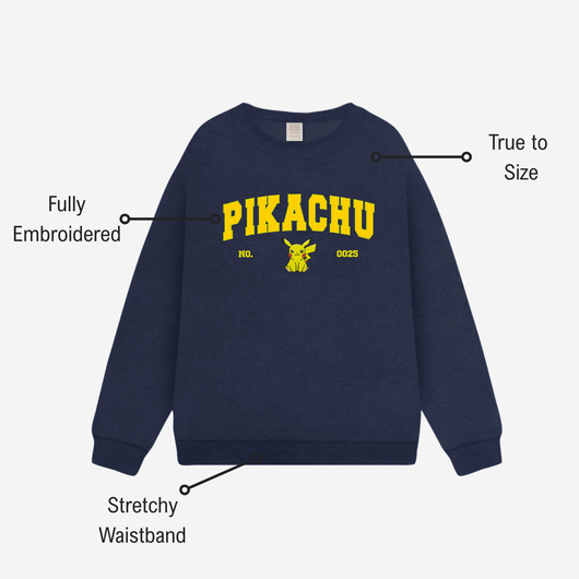 PocketMons College Embroidery Sweatshirt