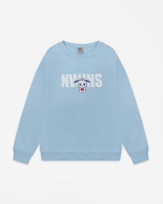 NWJNS Bunny CREWNECK SWEATSHIRT - Light Blue