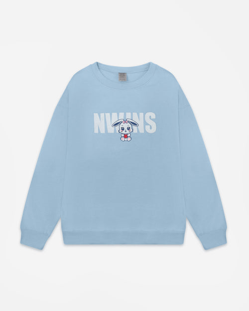 NWJNS Bunny CREWNECK SWEATSHIRT - Light Blue