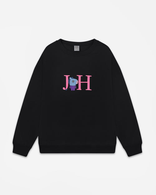 Horse CREWNECK SWEATSHIRT - BLACK