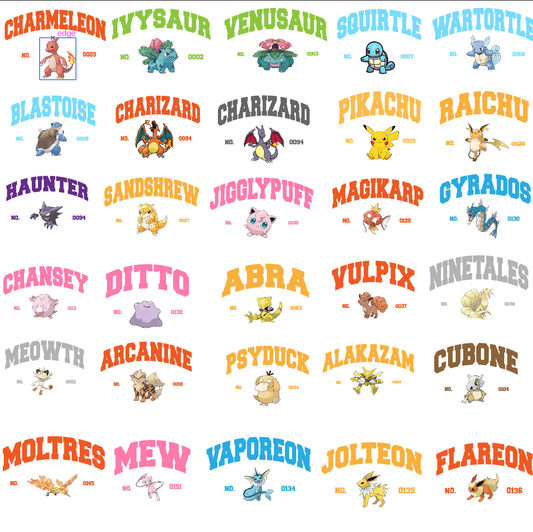 Custom Pocket Monsters College Embroidery Sweatshirt