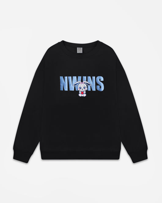 NWJNS Bunny CREWNECK SWEATSHIRT - Black