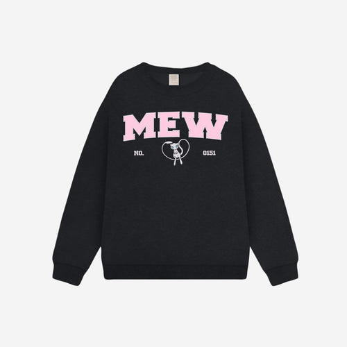 Mew - PocketMons College Embroidery Crewneck Sweatshirt