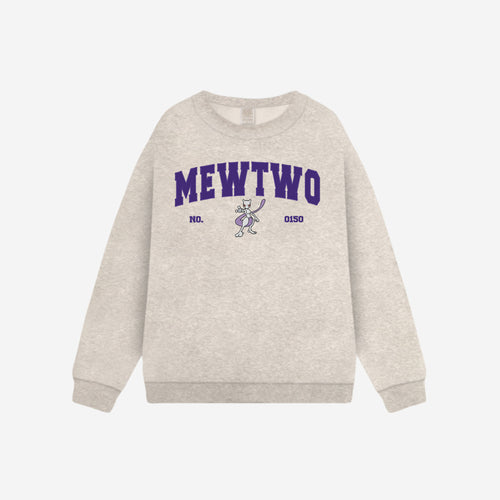 MewTwo - PocketMons College Embroidery Crewneck Sweatshirt