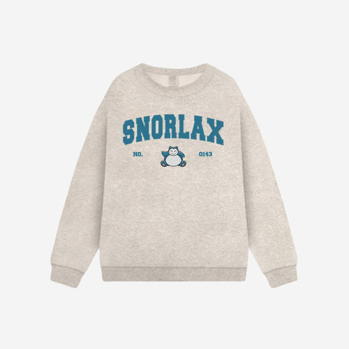 Snorlax - PocketMons College Embroidery Crewneck Sweatshirt