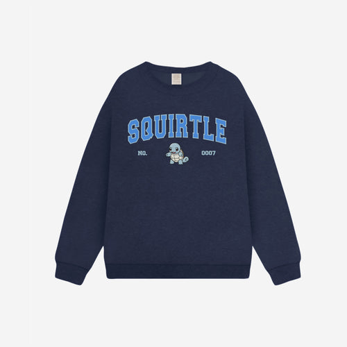 Squirtle - PocketMons College Embroidery Crewneck Sweatshirt